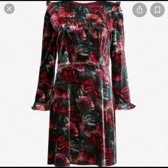 Sandro - Tolerance Floral Velvet Ruffle Dress - Picture 7 of 9